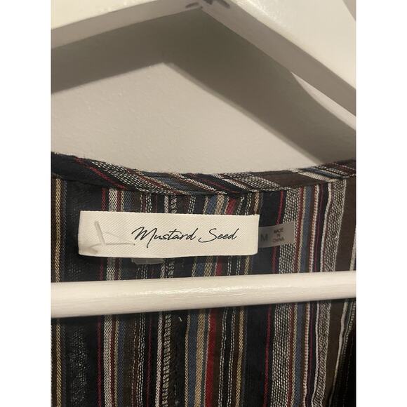 MUSTARD SEED Cotton Striped Mini Dress Size Medium - Picture 4 of 6